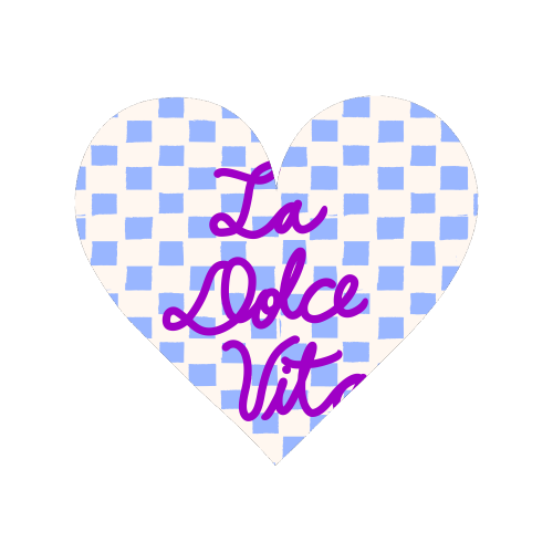 La Dolce Vita Sweet Life Italian Quote Blue Checkered Minimalist - Magnet by EZbie