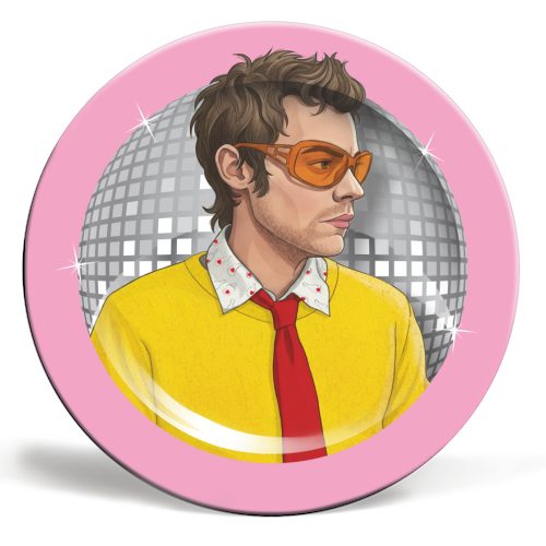 HARRY DISCO OCCASIONALLY - ceramic dinner plate by Claire Atwood