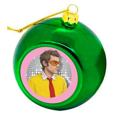 HARRY DISCO OCCASIONALLY - colourful christmas bauble by Claire Atwood