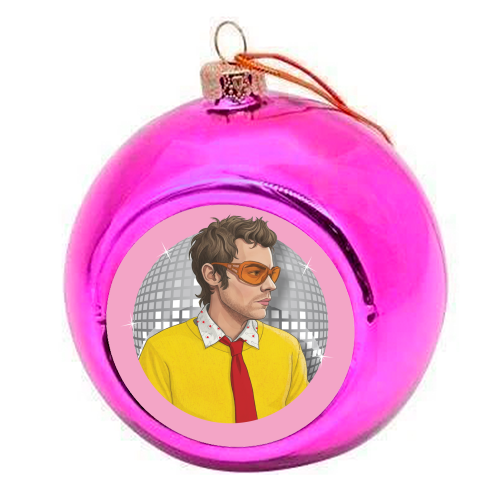 HARRY DISCO OCCASIONALLY - colourful christmas bauble by Claire Atwood