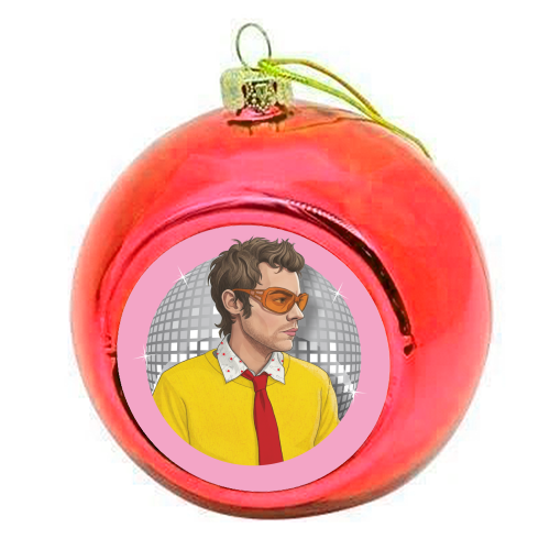 HARRY DISCO OCCASIONALLY - colourful christmas bauble by Claire Atwood