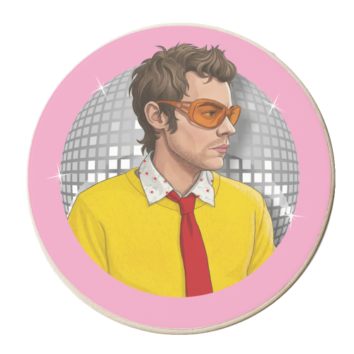 HARRY DISCO OCCASIONALLY - personalised beer coaster by Claire Atwood