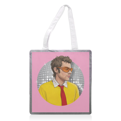 HARRY DISCO OCCASIONALLY - printed canvas tote bag by Claire Atwood