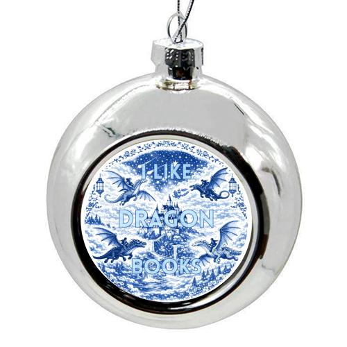 I LIKE DRAGON BOOKS - colourful christmas bauble by Lilly Rose