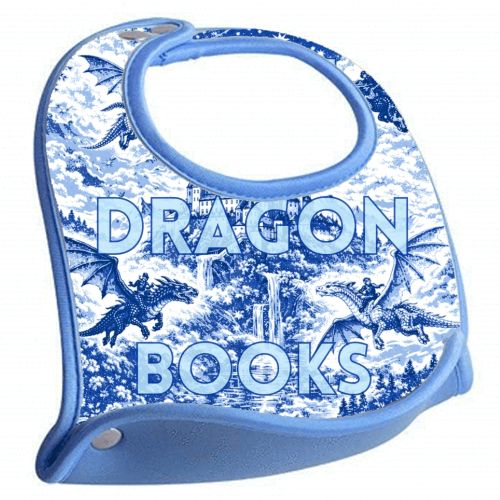 I LIKE DRAGON BOOKS - feeding bib by Lilly Rose