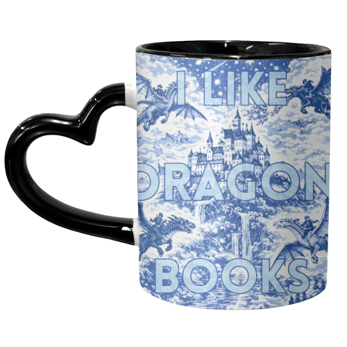 I LIKE DRAGON BOOKS - unique mug by Lilly Rose