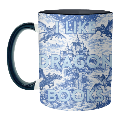 I LIKE DRAGON BOOKS - unique mug by Lilly Rose
