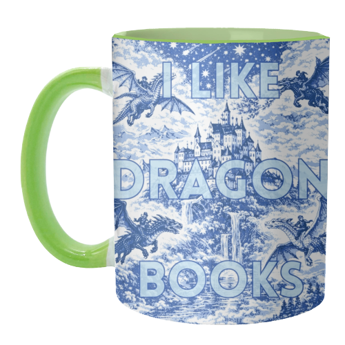 I LIKE DRAGON BOOKS - unique mug by Lilly Rose