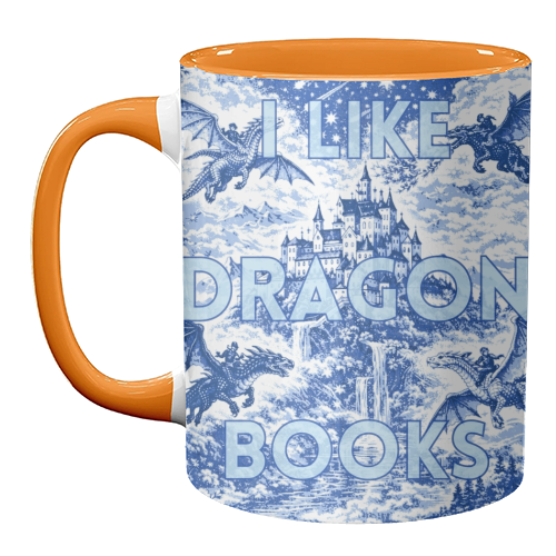 I LIKE DRAGON BOOKS - unique mug by Lilly Rose