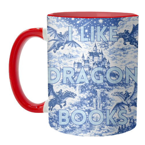 I LIKE DRAGON BOOKS - unique mug by Lilly Rose