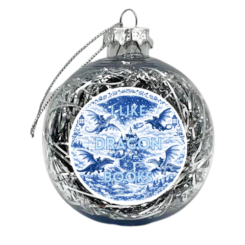 I LIKE DRAGON BOOKS - xmas bauble by Lilly Rose