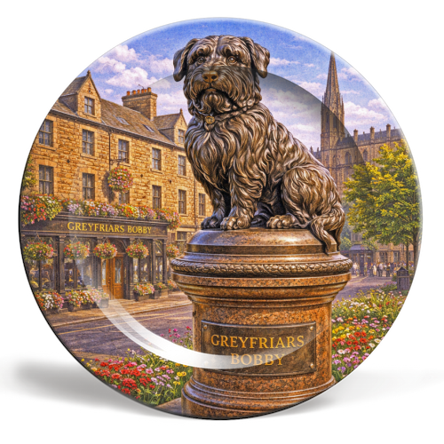 Greyfriars Bobby - ceramic dinner plate by Ms Doodle