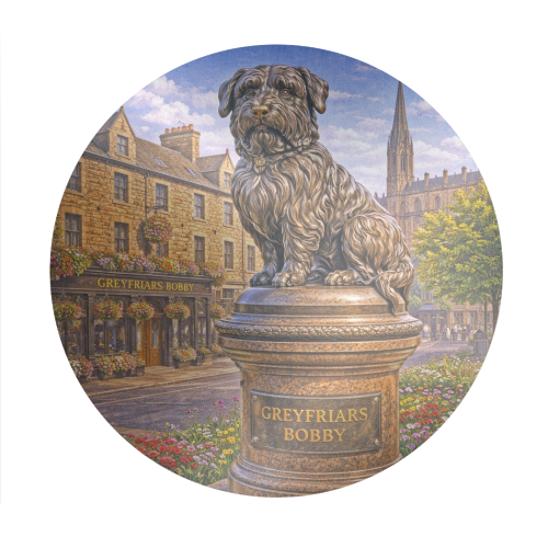Greyfriars Bobby - Circle Sticker by Ms Doodle
