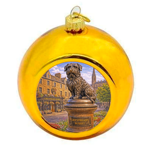 Greyfriars Bobby - colourful christmas bauble by Ms Doodle
