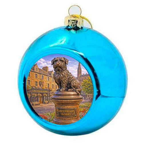 Greyfriars Bobby - colourful christmas bauble by Ms Doodle