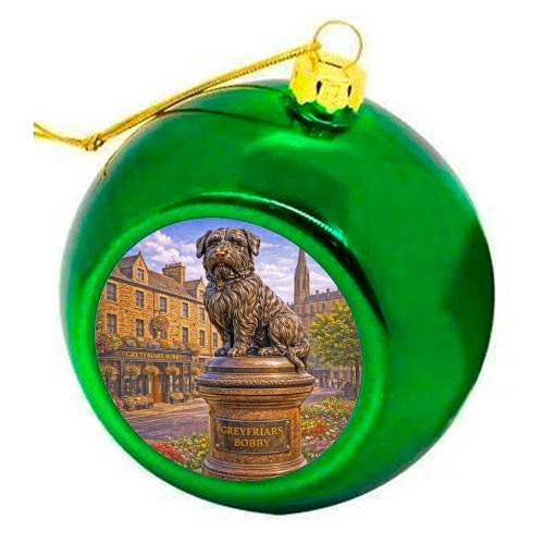 Greyfriars Bobby - colourful christmas bauble by Ms Doodle