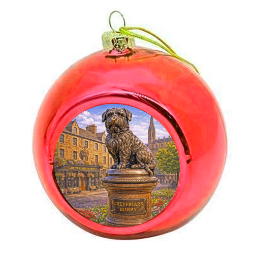 Greyfriars Bobby - colourful christmas bauble by Ms Doodle
