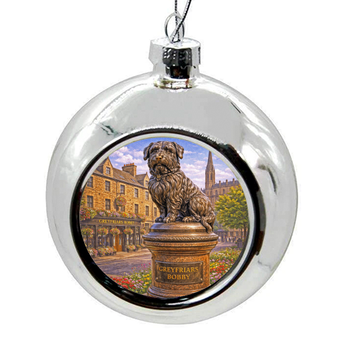 Greyfriars Bobby - colourful christmas bauble by Ms Doodle