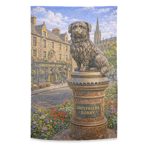 Greyfriars Bobby - funny tea towel by Ms Doodle