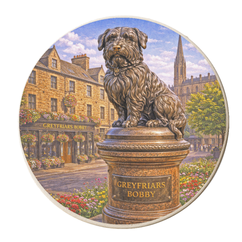 Greyfriars Bobby - personalised beer coaster by Ms Doodle