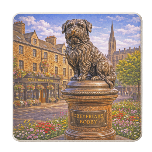 Greyfriars Bobby - personalised beer coaster by Ms Doodle