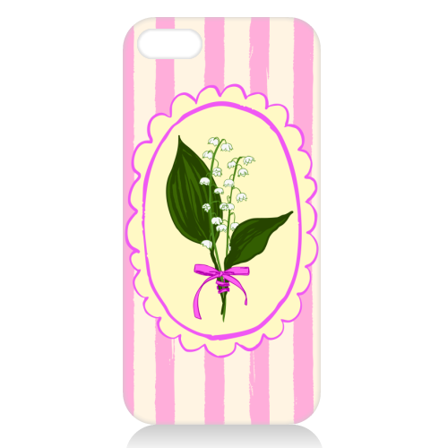 Vintage Lily of the Valley Coquette Pink Striped Floral - unique phone case by AbstraBotanica by Ezbie