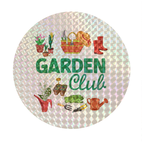 Garden Club – Vintage Gardening Tools with Florals - Circle Sticker by AbstraBotanica by Ezbie