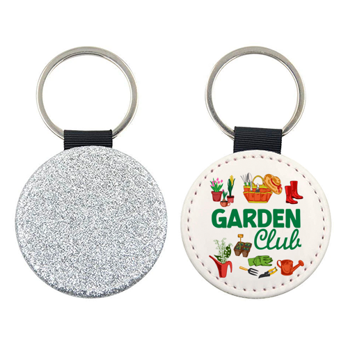 Garden Club – Vintage Gardening Tools with Florals - keyring by AbstraBotanica by Ezbie