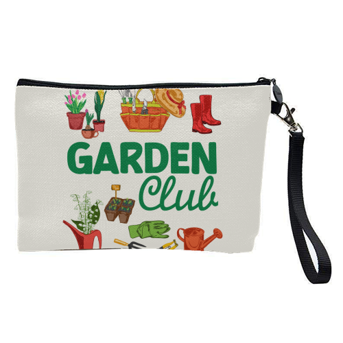 Garden Club – Vintage Gardening Tools with Florals - pretty makeup bag by AbstraBotanica by Ezbie
