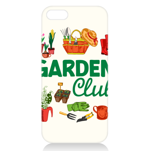 Garden Club – Vintage Gardening Tools with Florals - unique phone case by AbstraBotanica by Ezbie