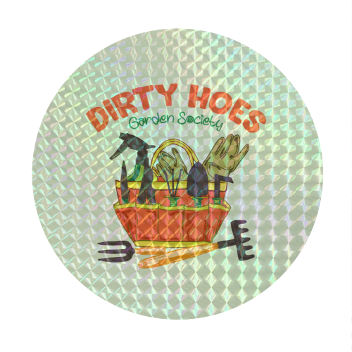 Dirty Hoes Garden Society Quirky Gardening Illustration - Circle Sticker by AbstraBotanica by Ezbie