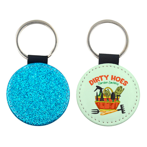 Dirty Hoes Garden Society Quirky Gardening Illustration - keyring by AbstraBotanica by Ezbie