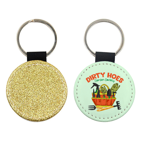 Dirty Hoes Garden Society Quirky Gardening Illustration - keyring by AbstraBotanica by Ezbie