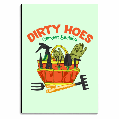 Dirty Hoes Garden Society Quirky Gardening Illustration - personalised A4, A5, A6 notebook by AbstraBotanica by Ezbie