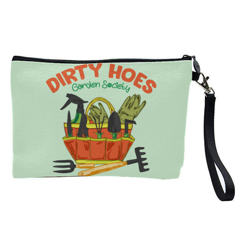 Dirty Hoes Garden Society Quirky Gardening Illustration - pretty makeup bag by AbstraBotanica by Ezbie