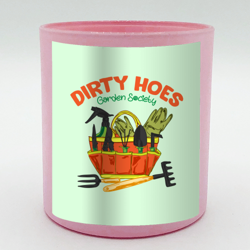 Dirty Hoes Garden Society Quirky Gardening Illustration - scented candle by AbstraBotanica by Ezbie