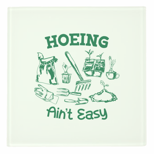 Hoeing Ain't Easy – Funny Garden Humor - personalised beer coaster by AbstraBotanica by Ezbie