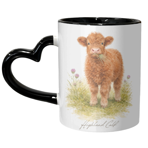 Highland Calf - unique mug by Wildling Studio