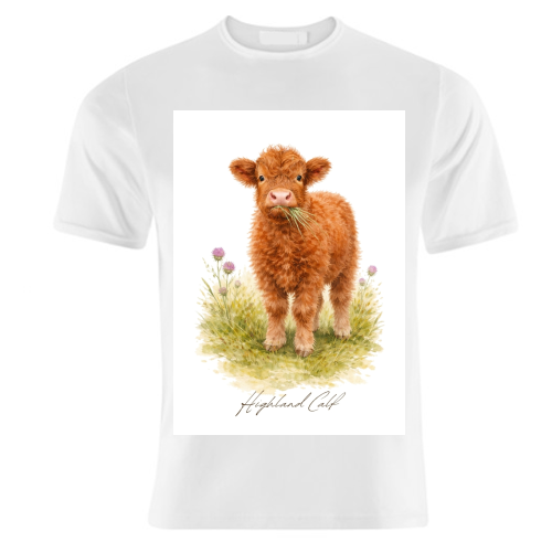 Highland Calf - unique t shirt by Wildling Studio