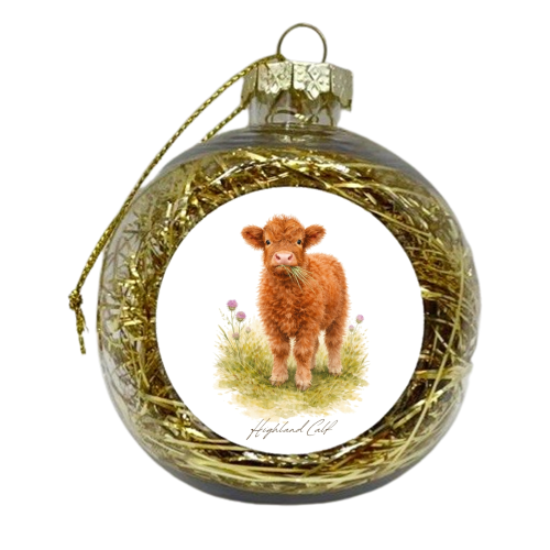 Highland Calf - xmas bauble by Wildling Studio