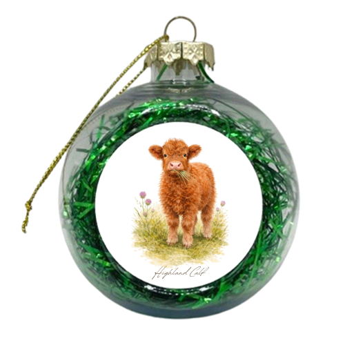 Highland Calf - xmas bauble by Wildling Studio