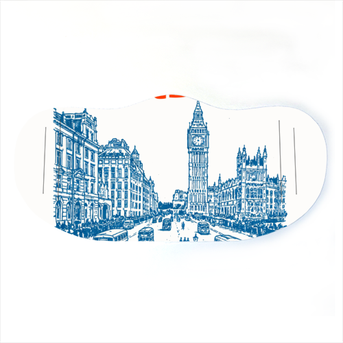 London Line Art - face cover mask by Ms Doodle