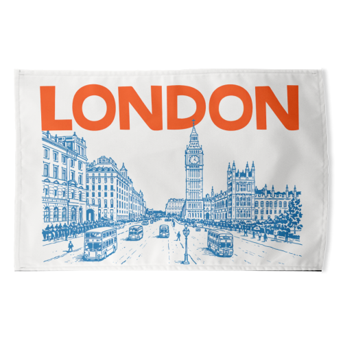 London Line Art - funny tea towel by Ms Doodle
