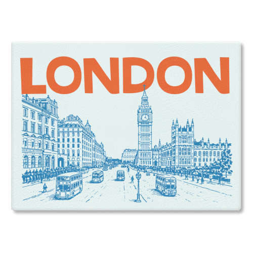London Line Art - glass chopping board by Ms Doodle