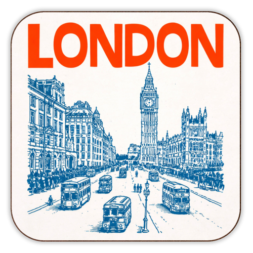 London Line Art - personalised beer coaster by Ms Doodle