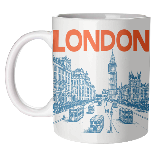 London Line Art - unique mug by Ms Doodle