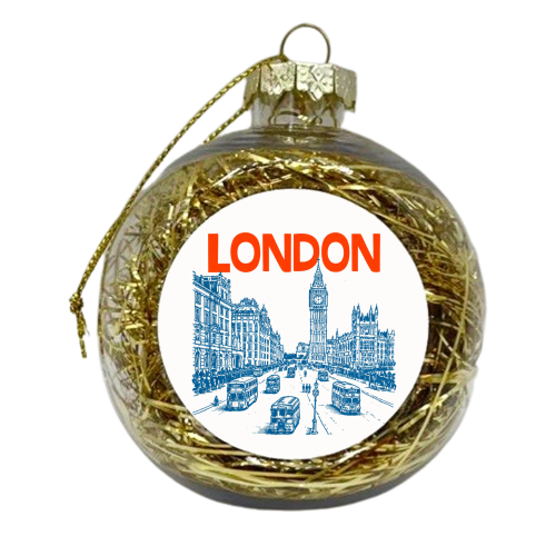 London Line Art - xmas bauble by Ms Doodle