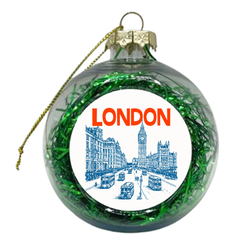 London Line Art - xmas bauble by Ms Doodle
