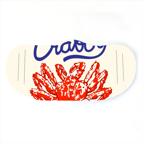 Don't Be Crabby Retro Crab Funny Coastal Illustration - face cover mask by EZbie