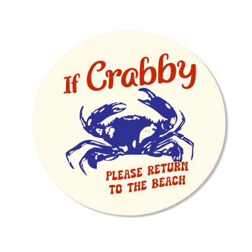 If Crabby Please Return to the Beach Minimalist Crab Illustration - Magnet by EZbie
